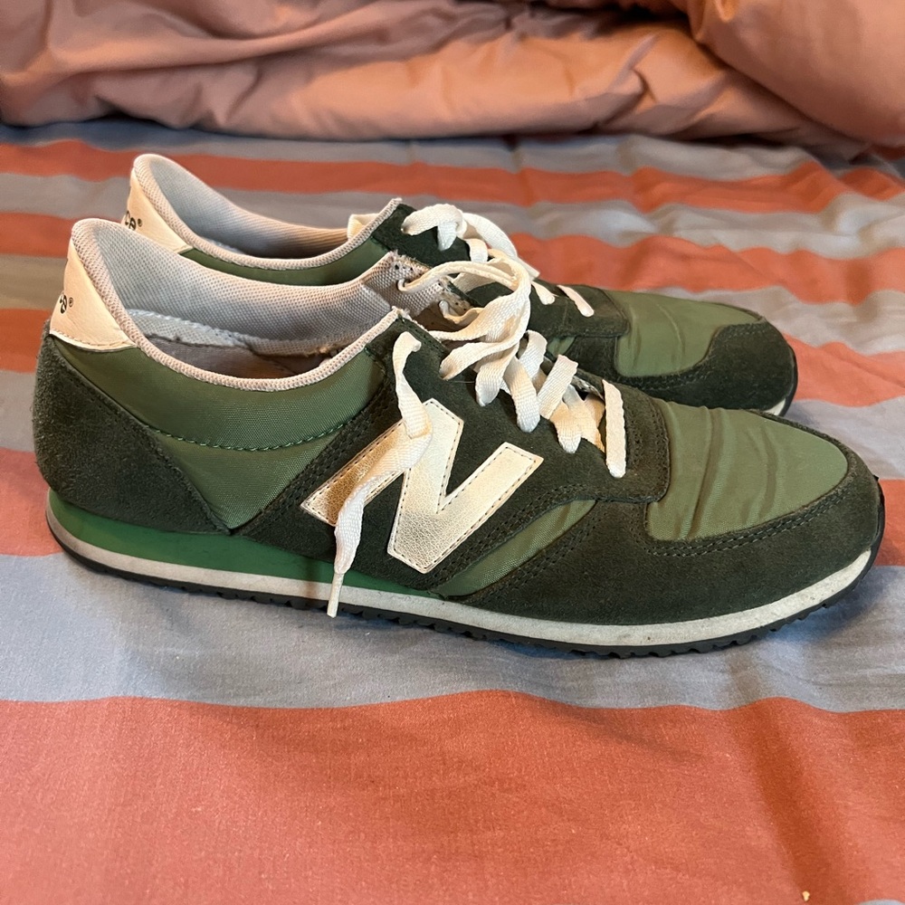 New Balance Green and White Retro Sneakers